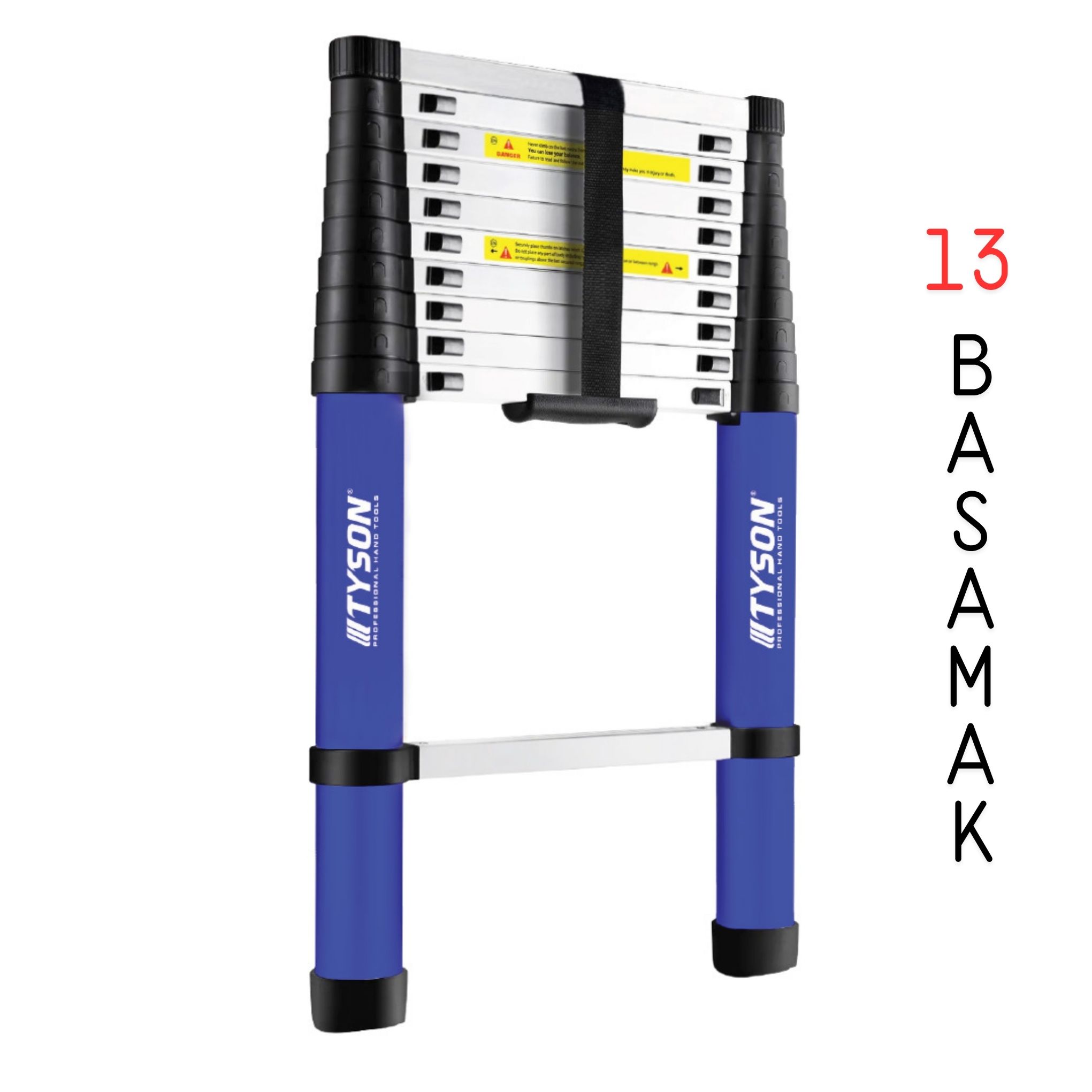 TYSON ALÜMİNYUM TELESKOPİK MERDİVEN 380 CM 13 BASAMAK