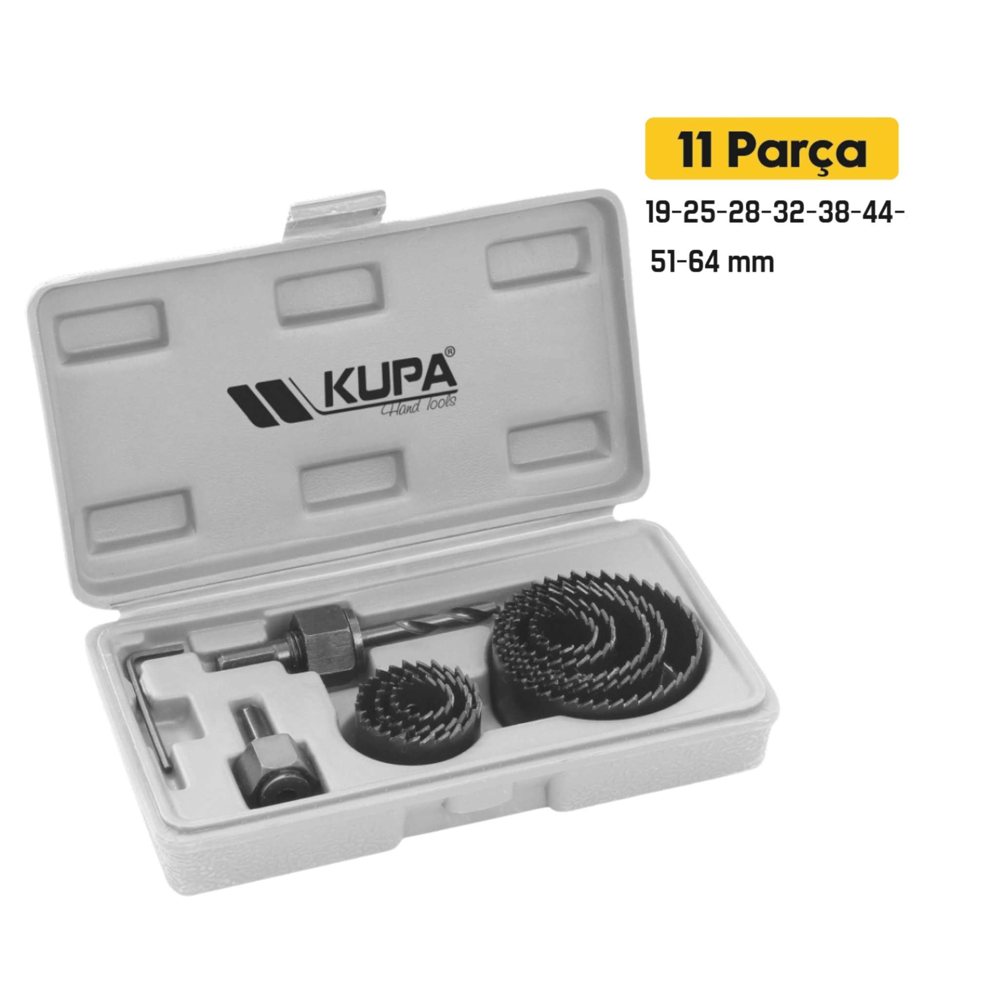 KUPA PANÇ SETİ 11 PARÇA 19-25-28-32-38-44-51-64 mm