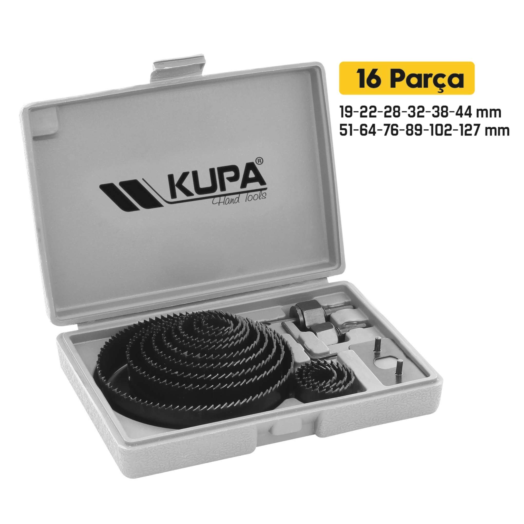 KUPA PANÇ SETİ 16 PARÇA 19-22-28-32-38-44-51-64-76-89-102-127 mm