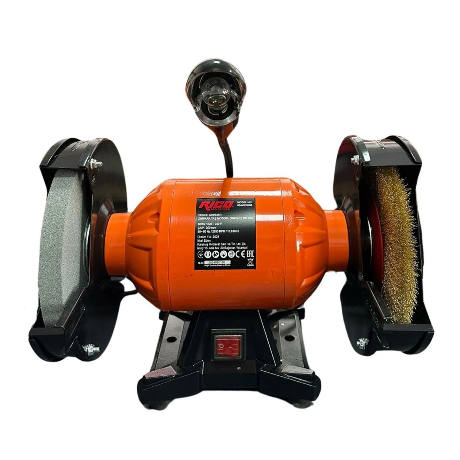 RICO TAŞ MOTORU FIRÇALI 600W 200MM IŞIKLI (024-RC0006)