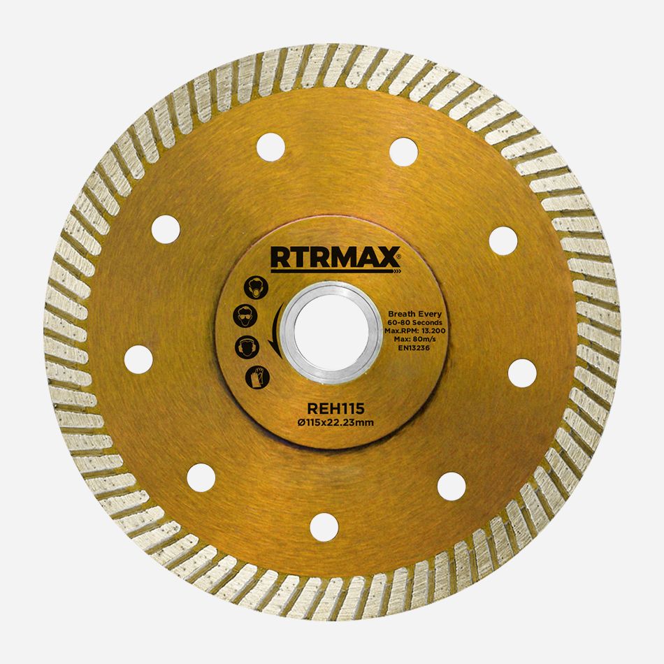 RTRMAX ÇAPAKSIZ TURBO KESİM ELMAS TESTERE 180 MM 180 x 1.8 x 22 mm (REH180)