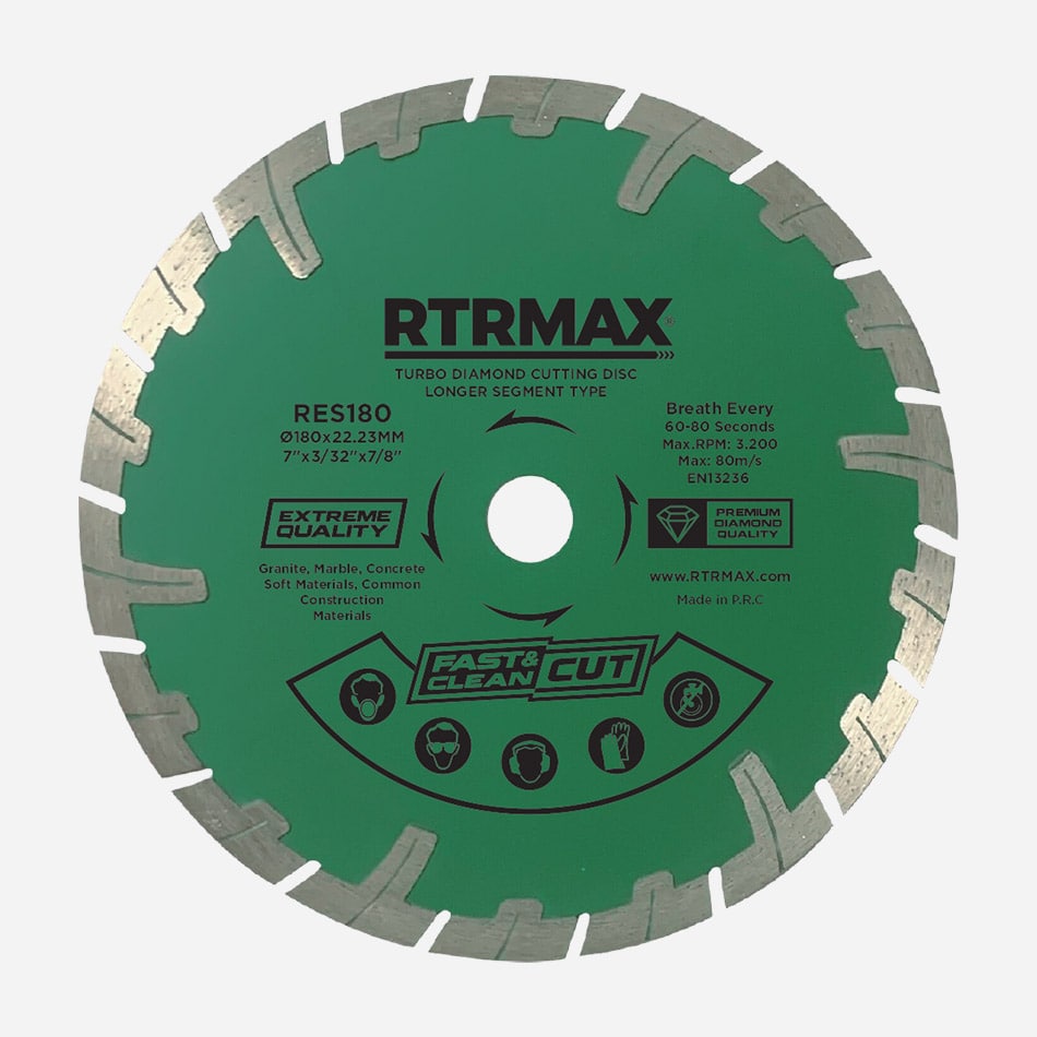 RTRMAX TURBO ELMAS TESTERE UZUN SEGMENTLİ 230 MM 230 x 22 mm (RES230)