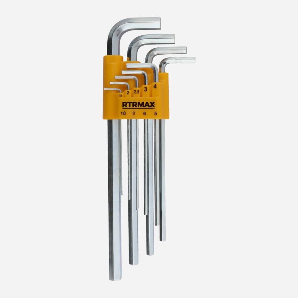 RTRMAX UZUN ALLEN ANAHTAR TAKIMI 9'LU 1.5, 2, 2.5, 3, 4, 5, 6, 8, 10 MM (RH03852)