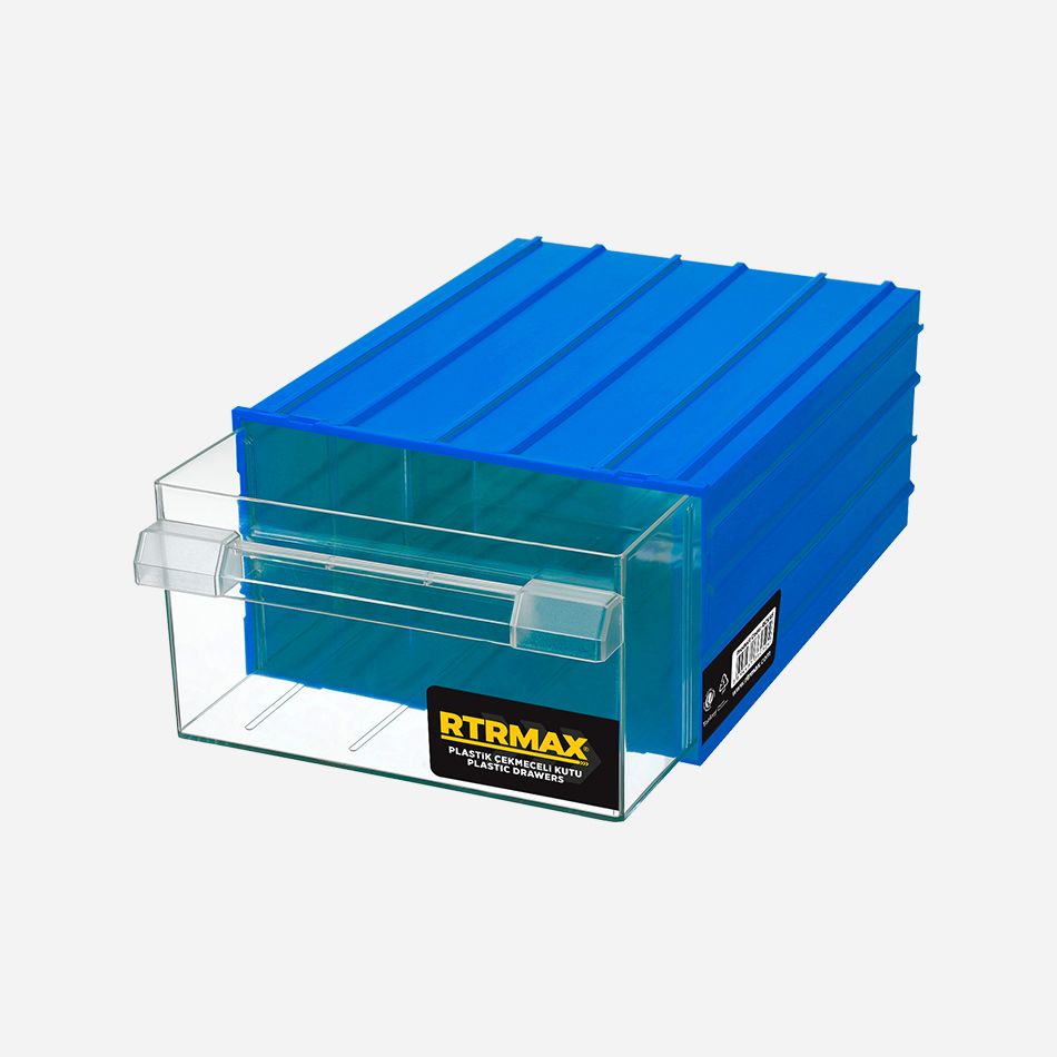 RTRMAX PLASTİK ÇEKMECELİ KUTU MAVİ 1 ÇEKMECELİ (RCMK60)